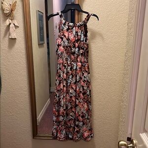 Wrangler Floral Midi Dress - Black, Pink, White